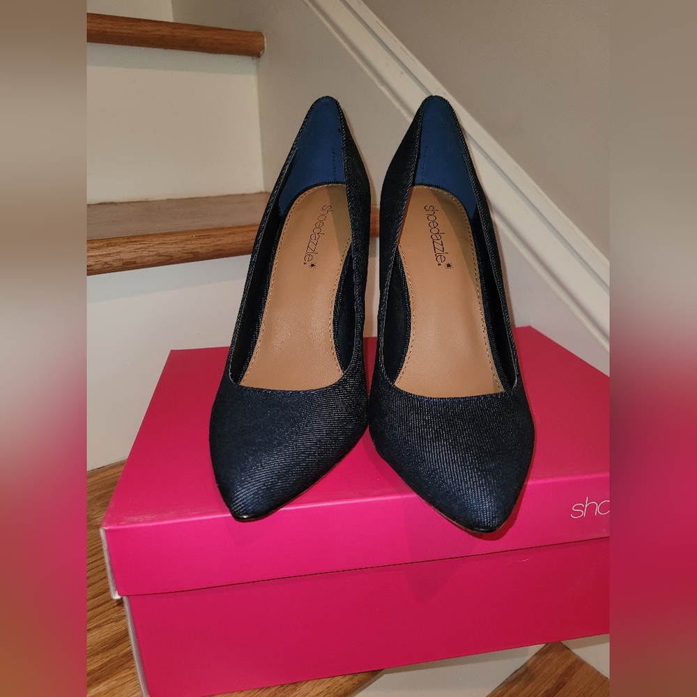 Dark Blue Denim Heels